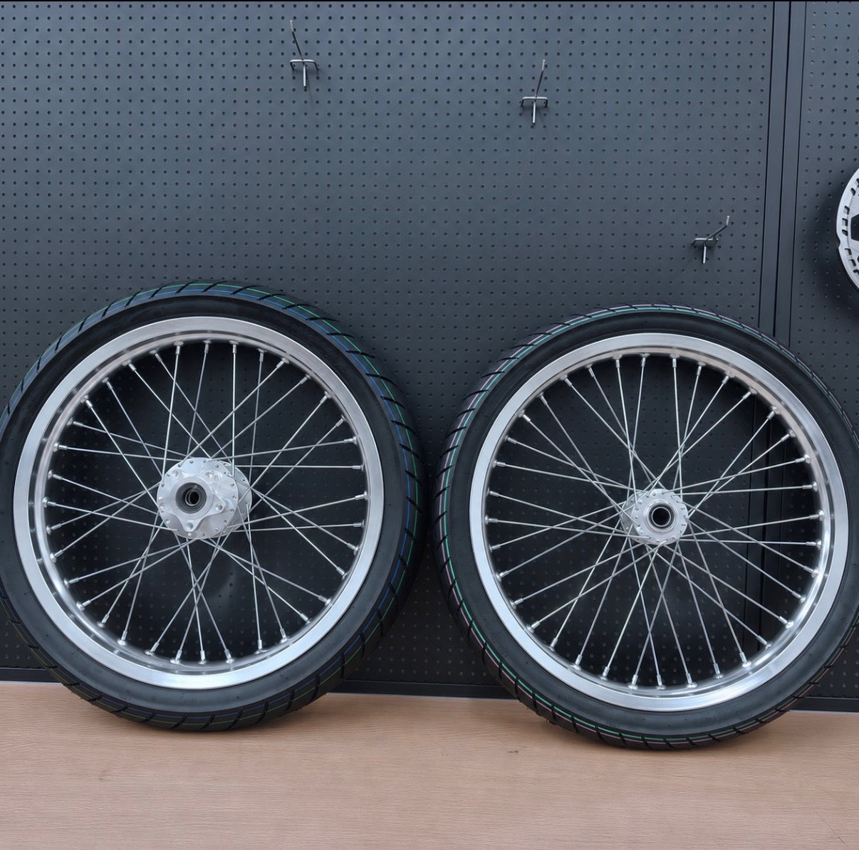 Talaria XXX / MX4, MX3, Sting - Supermoto Wheelset (Thick/Wide) - Chrome Silver